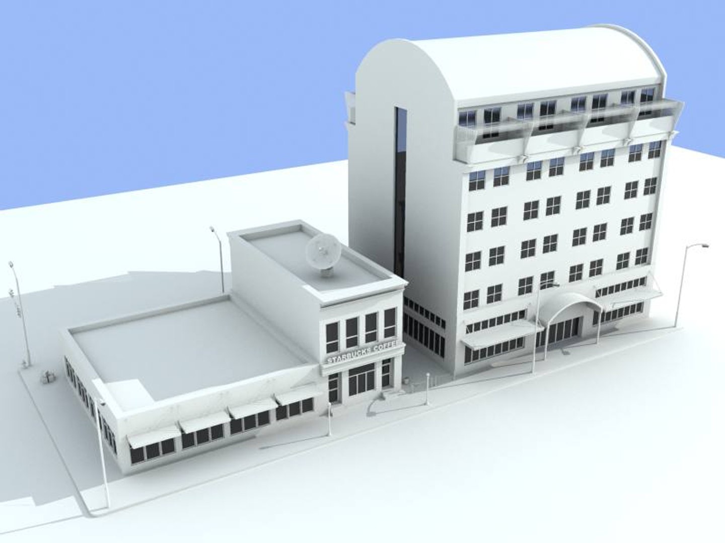 3d Model Starbucks Mondo Building