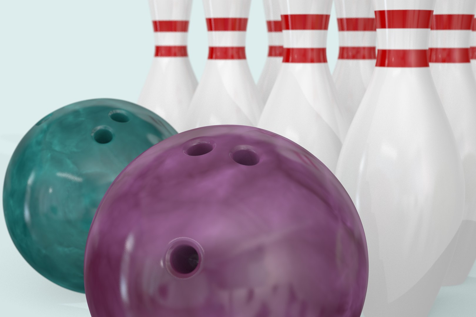 3D Bowling Balls And Pins - TurboSquid 2200111