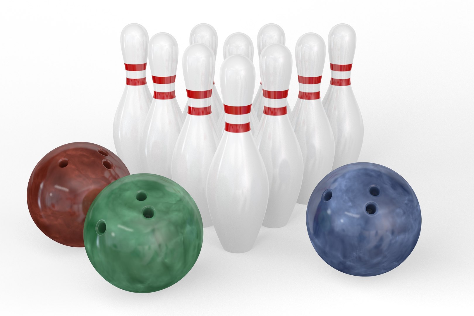 3D Bowling Balls And Pins - TurboSquid 2200111