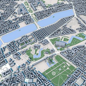 3D Part Of Copenhagen City Denmark model