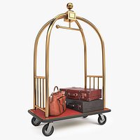 Hotel Cart with Luggage