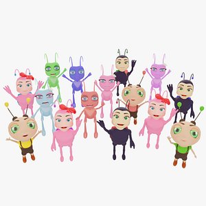 Rigged LowPoly Bug Insects Ant Ladybug Bee