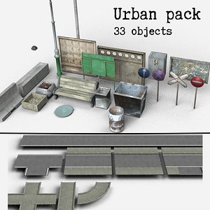 Urban Props low-poly pack