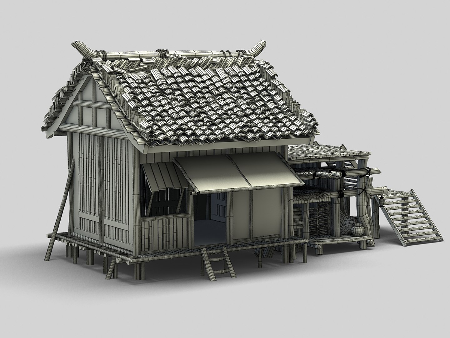 3d Model Old Wood House