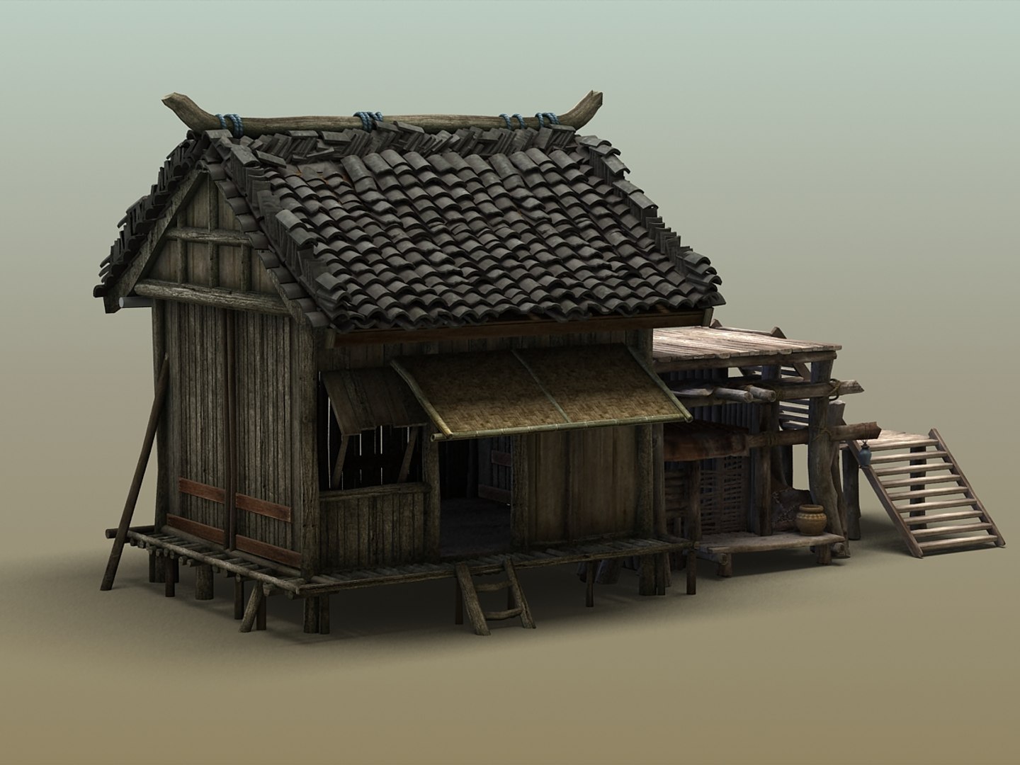 3d Model Old Wood House