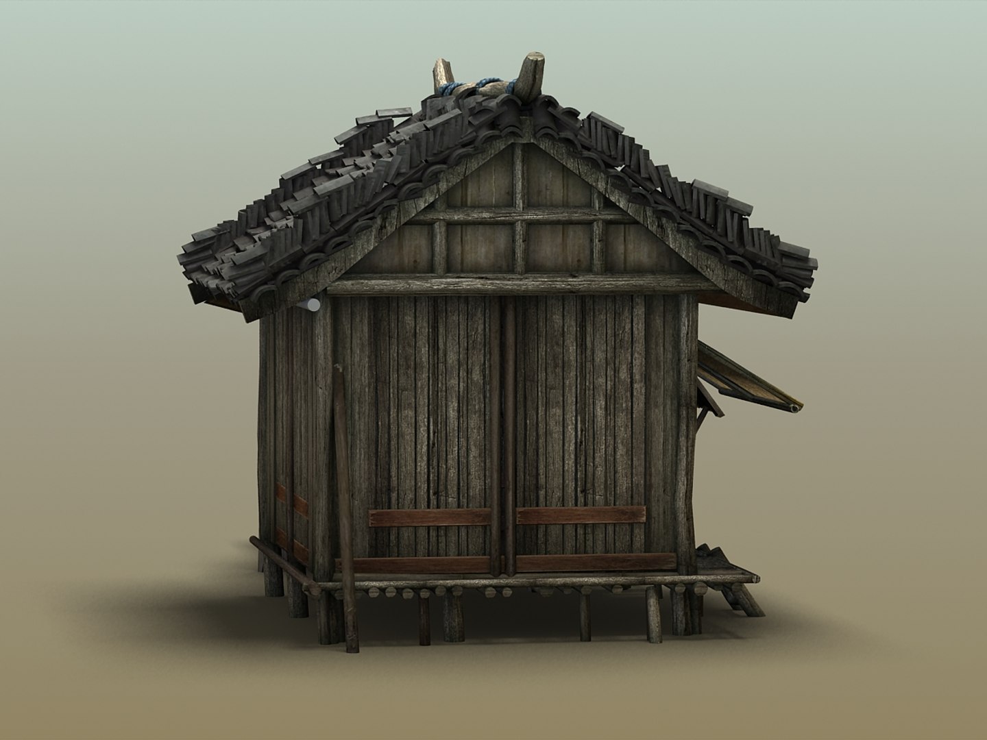 3d Model Old Wood House