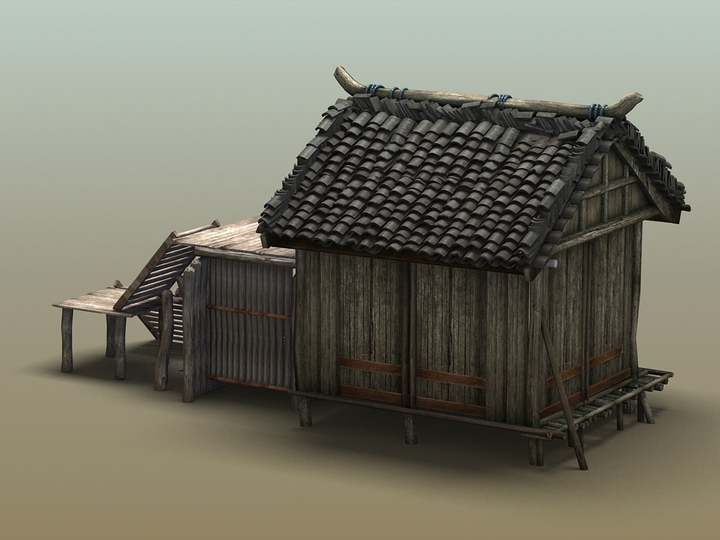 3d Model Old Wood House