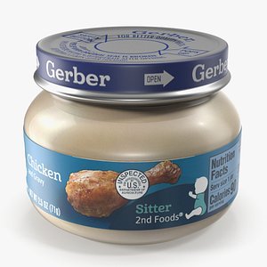Chicken Baby Food Jar Gerber 71g 3D model