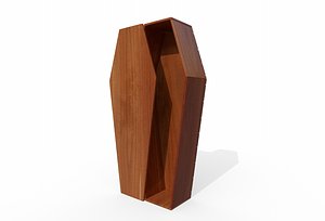 wooden coffin 3D model