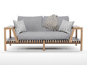 Network Sofa Rodolfo Dordoni Roda Wooden Sofa with throw