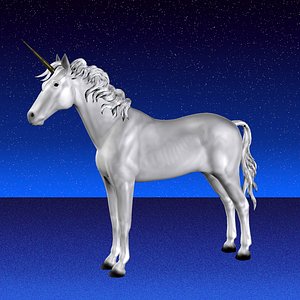 unicorn mythical horned 3d model