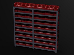 Material Tool Box W Iron Shelf 3D