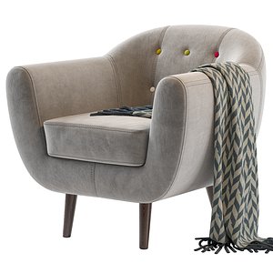 Armchair Rotterdam Tesla Grey 3D model