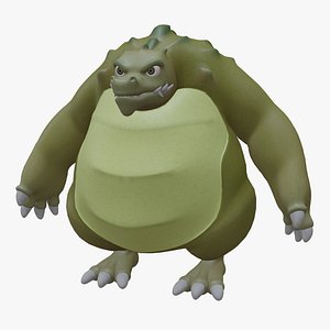 Chubby Fat Alligator Rigged 3D Model