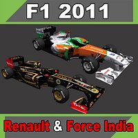 Force India VJM-04 and Renault R31