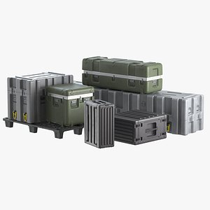 3D model 6 Military Cases Set