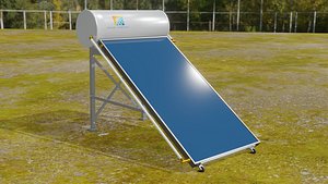 solar water heater 3D model