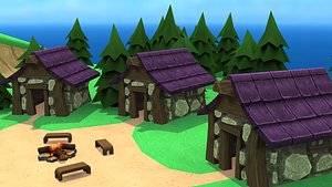small stone house 3d model