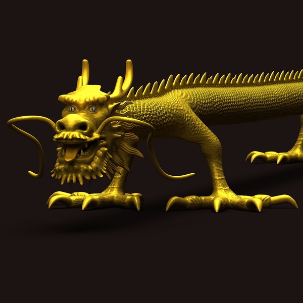 3d ancient straight dragon