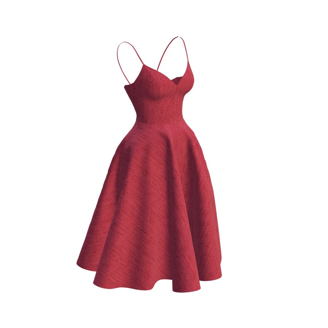 Eska - Mid-calf 3D printed dress with gradient