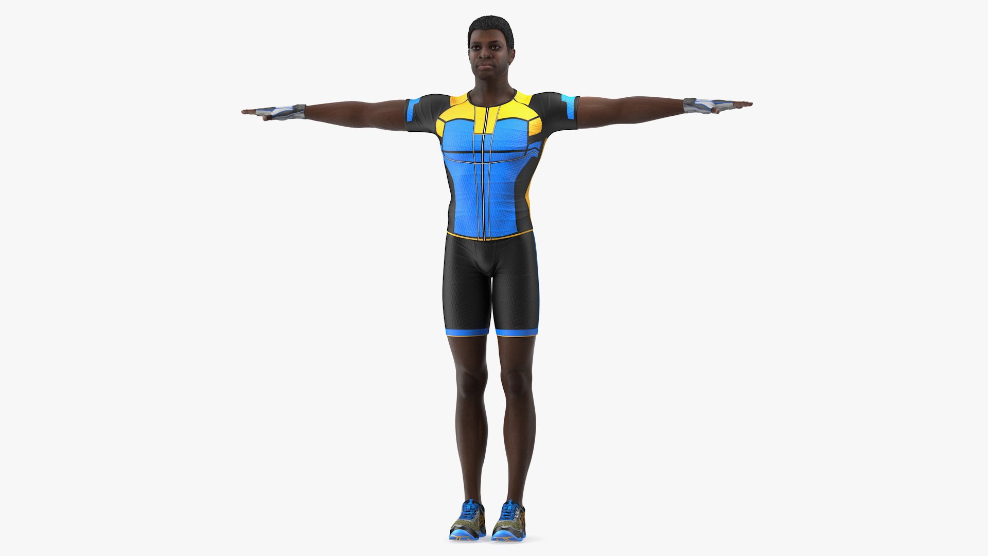 African American Sportsman T Pose 3D model preview