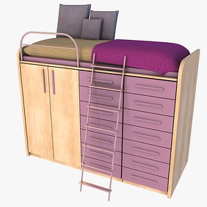Compact Bed And Wardrobe