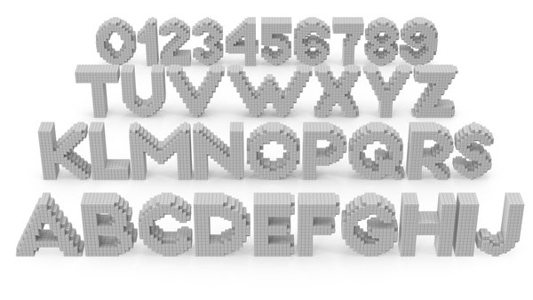 Voxel Alphabet 3D model - TurboSquid 1829768