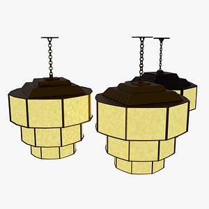 3D model Art Deco Chandelier LOD set