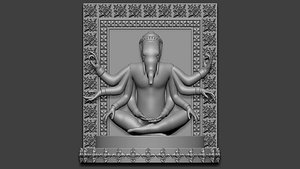 3D Ganesha Sculpture God 4