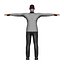 Low-Poly Black Man in Mask
