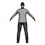 Low-Poly Black Man in Mask