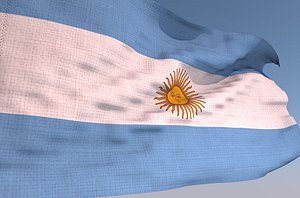 argentina waving flag - 3D model