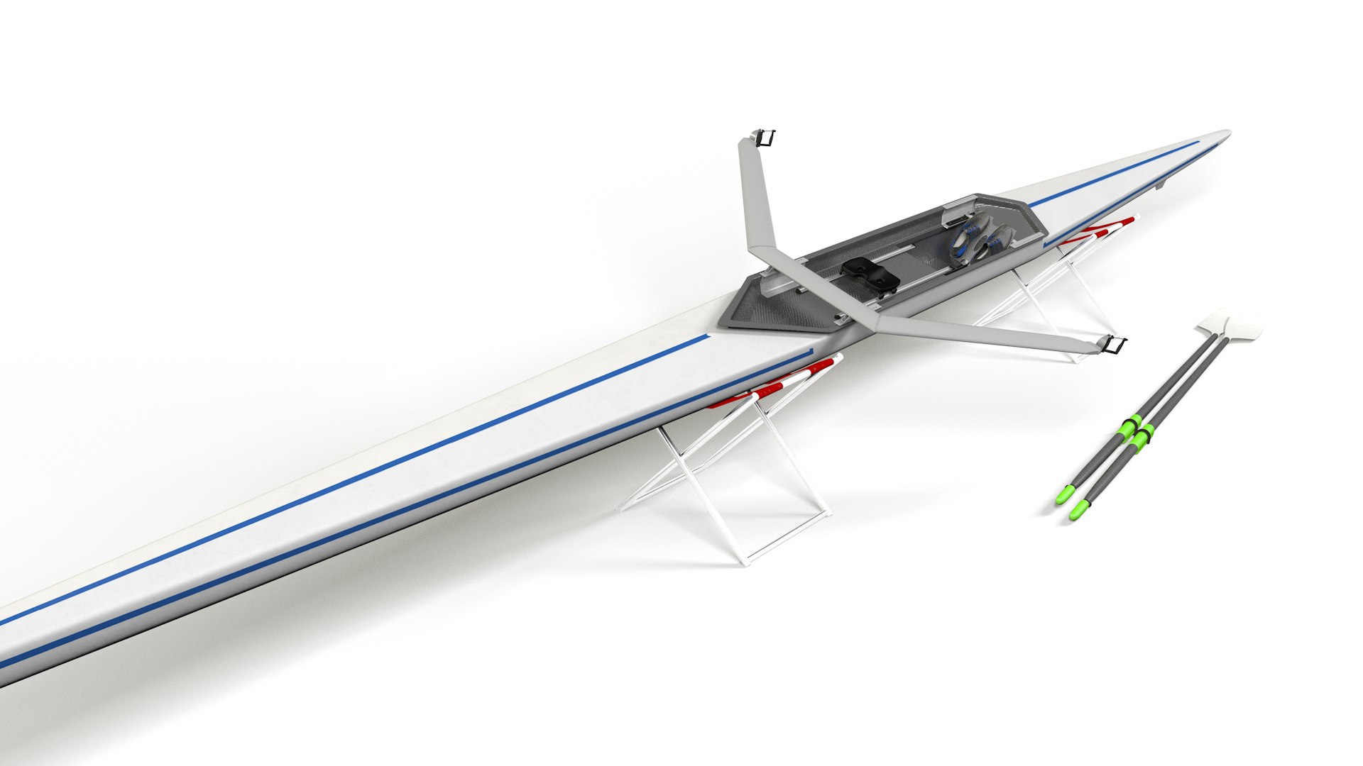 3D Single Scull Rowing Boat - TurboSquid 1873990
