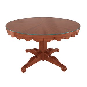 3D Custom made classic round dining table model