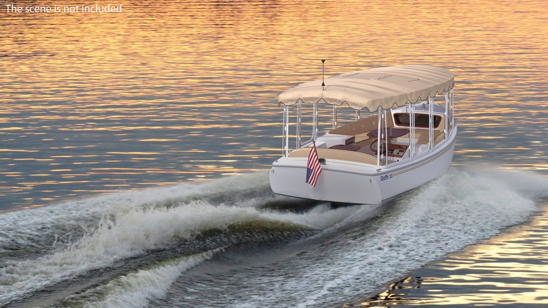 Duffy 22 Bay Island Electric Boat Rigged 3D model preview