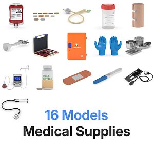 16 Models Medical Supplies Equipment Collection 3D model