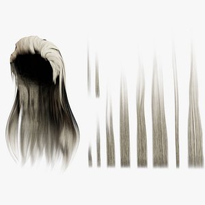 Blonde Hair Lowpoly 3D model