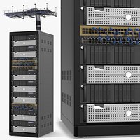 Server Rack with Overhead Cable Tray