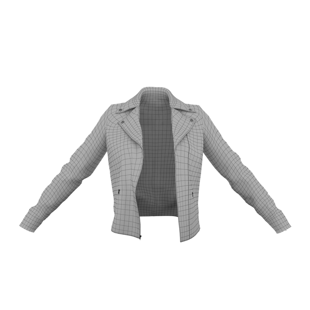 3D Woman Leather Jacket - TurboSquid 1399557