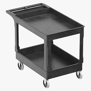 Flat Shelf Utility Cart Clean and Dirty