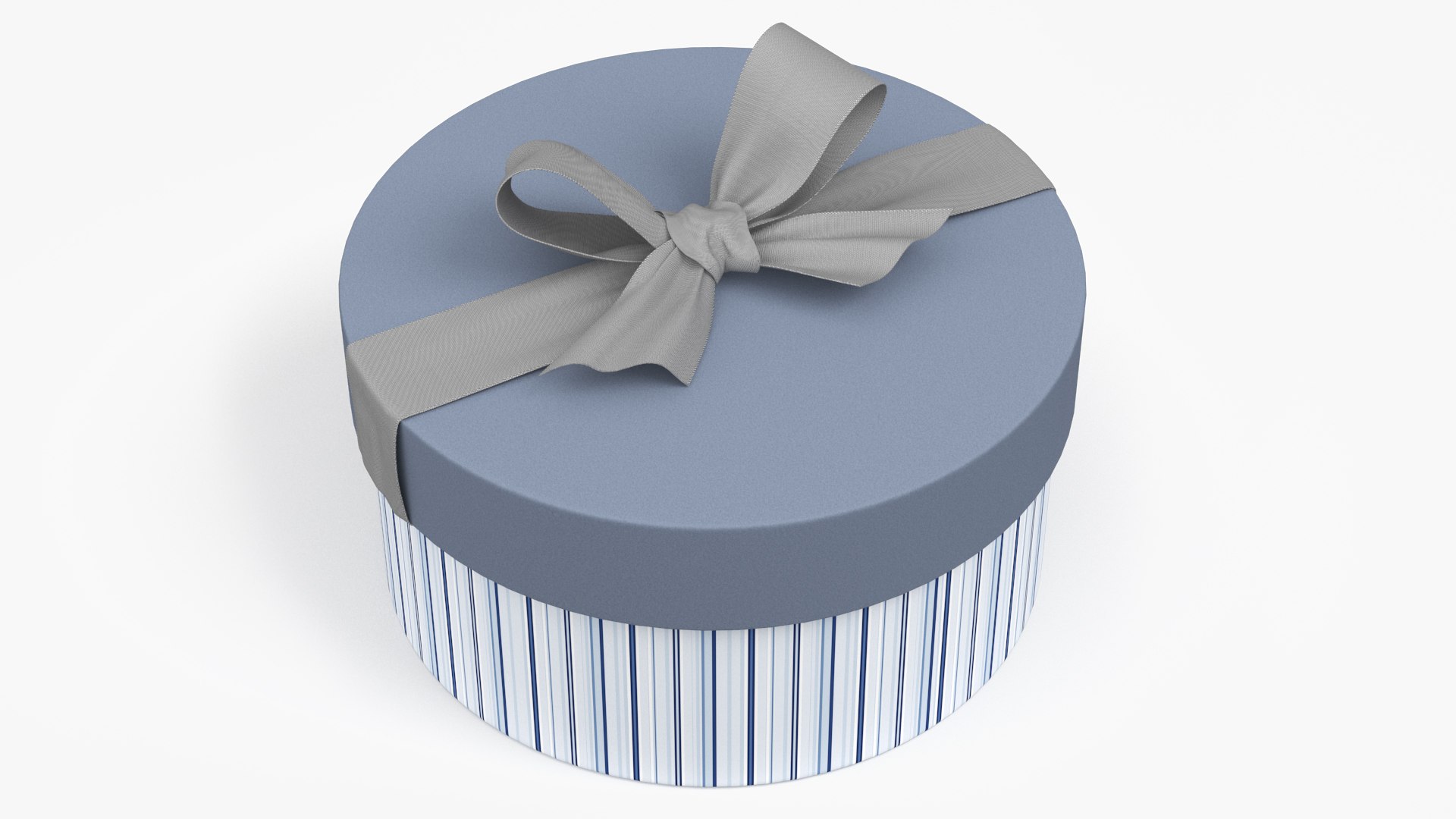 Round Gift Box with Ribbon 3D model preview