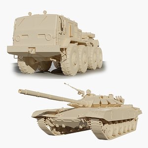 3D Vehicle set MAZ537G and T72B3