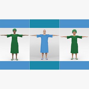 3D model Patients in Green Gown Collection