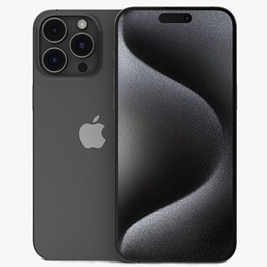 3D Apple iPhone 15 Pro Max Black Titanium 3D model