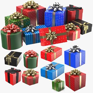 Detailed Gift Boxes Collection 3D model