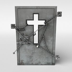 Scary door with chains