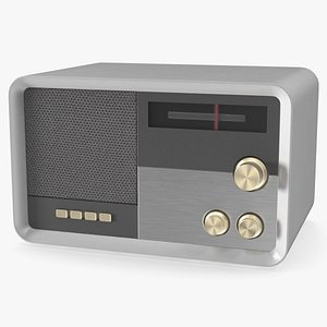 Retro Tabletop AM FM Radio White 3D