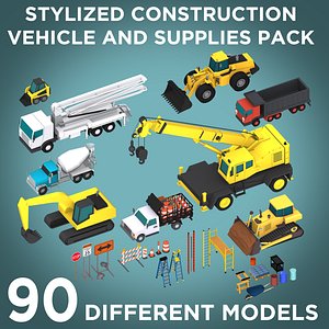 construction vehicle supplies pack 3D model