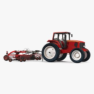 3D model tractor used twin rotary
