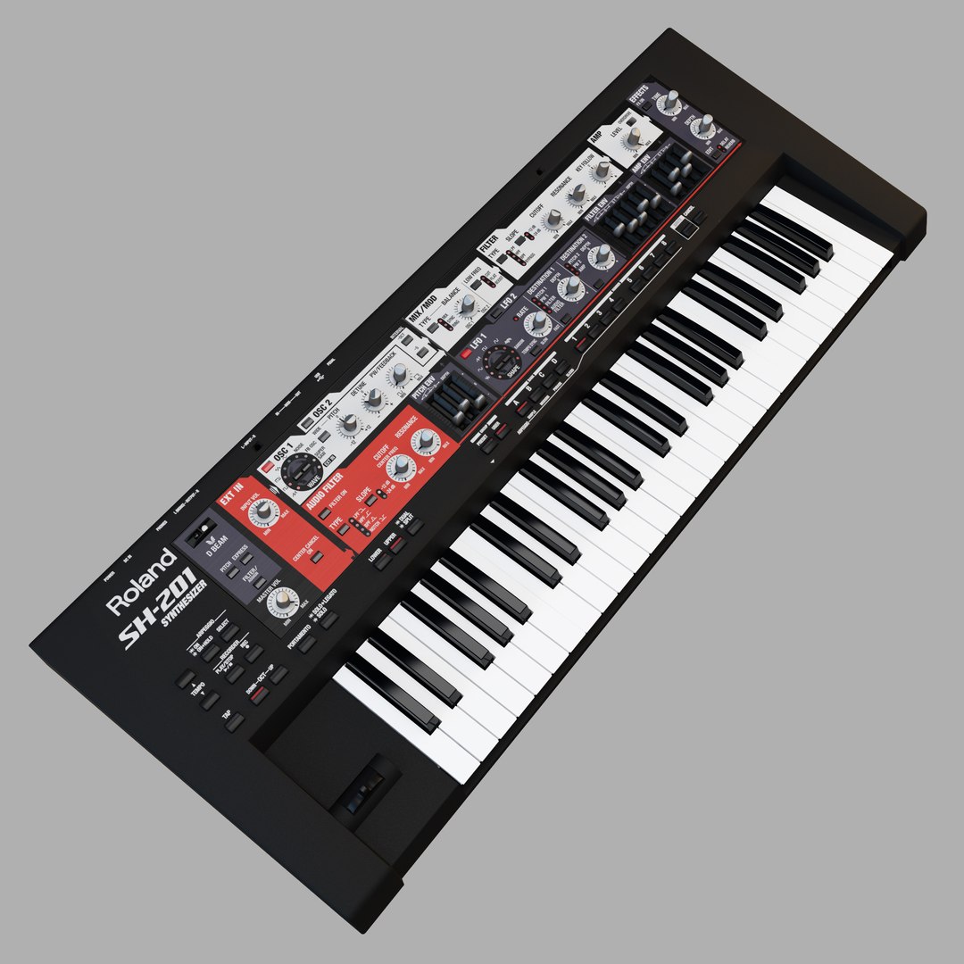 roland sh-201 3d model